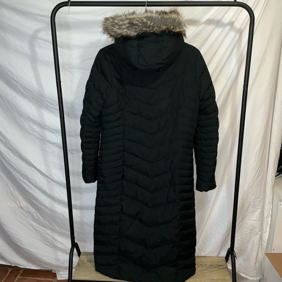 Eddie Bauer Black Puffer Coat with Faux Fur Hood - Picture 4 of 4